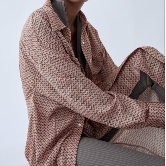 Zara Satin Effect Floral Print Button Front Maxi Shirt Dress Long Sleeve - Picture 13 of 13